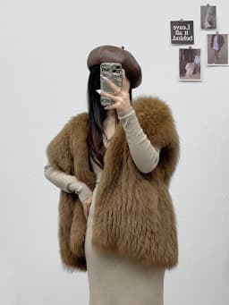 This year's popular internet celebrity style double-sided woven fox fur vest women's slim and young style