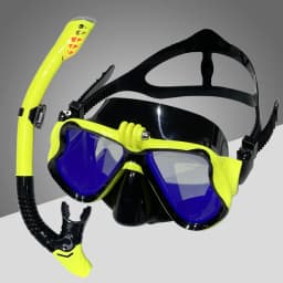Diving Mask with Sports Camera Mount, Electroplated Tempered Glass, Silicone Strap, Safe and Comfortable Design