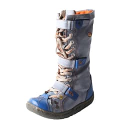 TMA EYES Strape-Accent Washed PU Leather Flat Women's Boot With Plus Size
