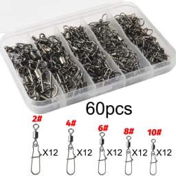 100pcs/box Swivel Snap Connector Pin Rolling Ring Fishing Tackle Buckle Hook Lure Kit Wire Connection 50pcs- 100pcs Bearing Gear