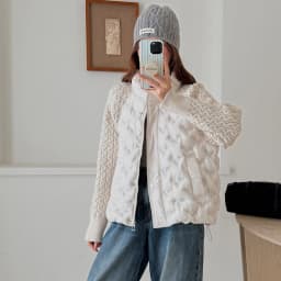 Korean Cable Knit Sleeve Spliced Padded Jacket 2026 Winter Stand Collar Warm Puffer Jacket Women All Match Casual Quilted Parkas