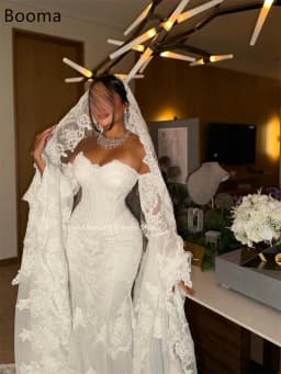 Booma Mermaid Off The Shoulder Lace Elegant Wedding Dresses Lace Appliques Brides Gown Custom Made 2025