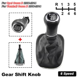 5/6 Speed Car Gear Shift Knob Shifter Gaitor Boot Cover Black Fit For Opel Corsa D  2006 2007 2008 2009 2010 2011 2012 2013 2014