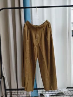Birdtree 28M 100% Real Spun Silk Solid Pants,Women Jacquard Elastic Waist Autumn French Style Wide Leg Pant With Pocket P58002JF