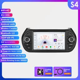 7" Ossuret Android Auto Car Radio for Fiat Fiorino Qubo Peugeot Bipper Citroen Nemo Multimedia Navi GPS RDS DSP CarPlay BT 4G