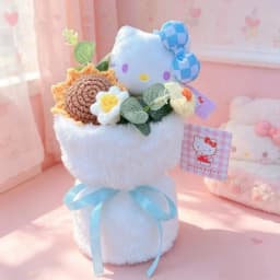 Genuine Hello Kitty Plush Toy Anime Stuffed Animals Keychains Creative Handmade Bouquets Christmas Vanlentine Birthday Gifts