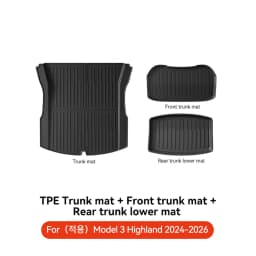 YZ For Tesla Floor Mat Model Y 2021-2026 Model 3 Highland Car Trunk Mat Luggage Mat TPE Waterproof Anti-Slip Set Floor Liner Mat