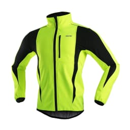 ARSUXEO Men's Winter Cycling Jacket Thermal Fleece Softshell Windbreaker Waterproof Breathable Reflective Bicycle Clothing
