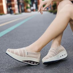Women's Mesh Breathable Loafers Solid Color Slip On Summer Platform Sneakers Women Walking Casual Shoes Zapatos Mujer WSH5094