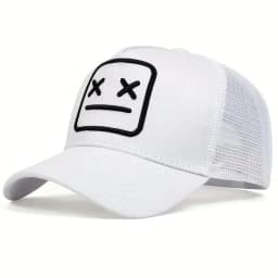 Fashion Robot Embroidered Baseball Hat for Men and Women Hip Hop Spring and Autumn Outdoor Adjustable Casual Hat Sunscreen Hat