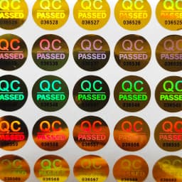 100pcs 12mm Hologram QC Passed Label Continuous Serial Numbers Disposable Security Seal Anti-counterfeit Impossible to Copy
