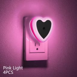 LED Mini Night Light EU/US Plug Light Sensor Heart Shape Nights Lamp For Kid's Room Bedroom Bedside Aisle Corridor 110V 240V