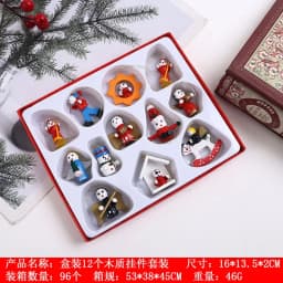 Creative Christmas Tree Decoration Wooden Small Pendant Small Ornaments Boxed Window Props Ornaments Christmas Decorations