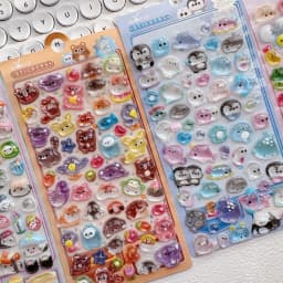 1pc/4pcs Cute Sushi Animals Vegetable Drop 3D Relief Sticker Scrapbooking Diy Diary Decor Journaling Stationery School Stickers