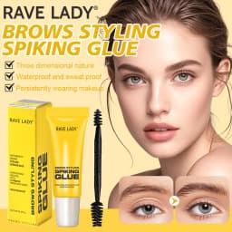 Rave Lady 3Pcs Brows Styling Spiking Glue Waterproof Long Lasting Makeup Colourless Instantly Dry Eyebrow With Double Brush