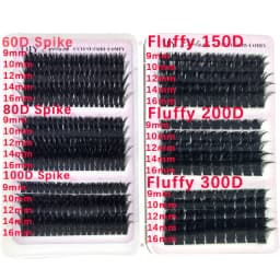 Large Capacity Eyelash Book 5D Fluffy 60D-300D Eyelash Bundle Mange Eyelash Nail Effect Fairy Anime Eyelashes Multiple Mixed Sty