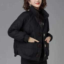 Ladies Down Cotton Jacket 2025 Middle Aged Mother Elegant Lady Outerwear Fashion Long Sleeves Loose Women's Winter Parka Coat