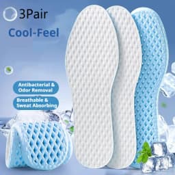 3 Pair Summer Cooling Insoles for Men Running Sports Shock Absorption Shoe Sole Breathable Shoes Insole Memory Foam Shoe Pads