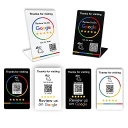 NFC Stand 215 Programmable QR Code TAP Google Review Acrylic Stickers Card NFC Station Table 13.56Mhz Waterproof NFC Review Card