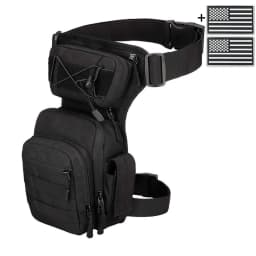 Multi functional quick release leg bag, storage bag, layered storage, waist and leg strap fixation, elastic strap
