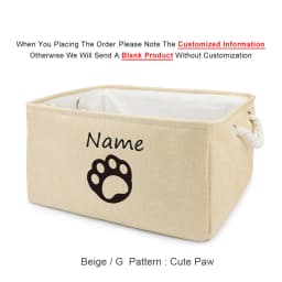 Custom Dog Toy Box - Dog Toy Basket, Collapsible,Dog Toy Bin with Comfortable Handles for Storage of Dog Toys, Dog Accessories