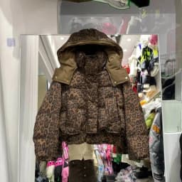 Leopard Print Down Cotton-Padded Jacket Women's Parkas Winter 2027 New Warm Cotton Coat Fashion Outwear Hooded Female Overwear