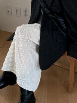 Elegant Long Flocking Half Skirt Women's Early Spring 2025 Super Fairy Korean Style High Waist A-Line Skirt Pure Color