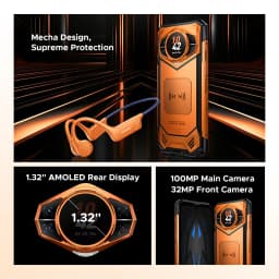 Global Version DOOGEE S200 VIP Edition 5G Rugged Phone Android 16 1.32" AMOLED Rear Display 48GB 256GB 10100mAh Battery NFC