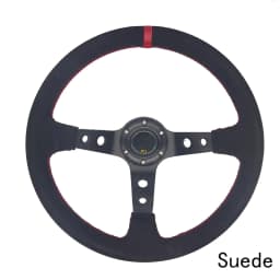Universal 350mm 14 Inch Suede/PVC Auto Racing Steering Wheels Deep Corn Drifting Sport Steering Wheel