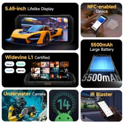 Ulefone Armor X32 Pro 5G Rugged Phone Android 15 Up to 16GB RAM 256GB ROM 25MP Night Vision 64MP Camera 5500mAh NFC Smartphone