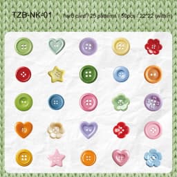 JIANWU Button Series Vintage Button Shaped Landscape Material Collage Scrapbooking Sticker Creative DIY Journal Stationery