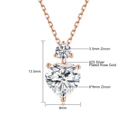 925 Sterling Silver Heart Moissanite Necklace D VVS1 Excellent Cut Diamond Pendant Fine Jewelry Gift for Women Valentine’s Day