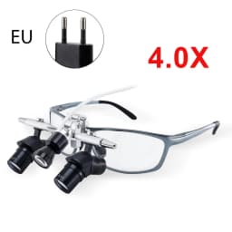DEASIN Dental Ergo2 Loupes 45°Optical Corner Structure 4X 5X 6X Magnifying Glass with 5W LED Light Surgery Lens