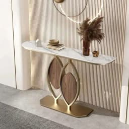 Luxury Slate Creative Console Tables Hallway Entrance Table for Italian Living Room Furniture Wall Semi-circular Porch Cabinet L