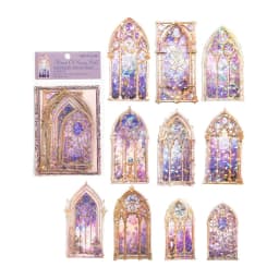 10Pcs Moonlight Sonata Decorative Sticker Retro Ice Crystal Flower Window Scrapbooking Material Label Diy Diary Album Planner