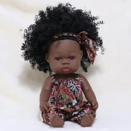 14 Inch 35cm Reborn African Doll Simulation Soft Vinyl Newborn Baby Dolls Children Lifelike Toys Girls Christmas Birthday Gifts