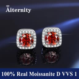 100% Moissanite S925 Sterling Silver Stud Earrings For Women And Men With 2 Certificates Pass Diamond Tester Pen Fine Jewelry