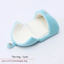 High-Grade Velvet Button Mongolian Double Open Jewelry Box Velvet Ring Ring Bracelet Necklace Packaging Jewelry Box