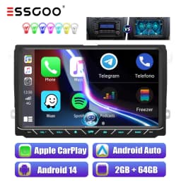 9" Android 14 Carplay Car Stereo Radio for VW Golf 5 6 Polo Passat Touran Tiguan Sharan Caddy GPS SAT NAV FM RDS BT USB AI Voice