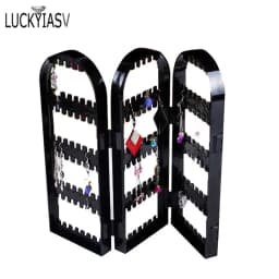 Clear 120/180/240/360 holes Plastic Earrings Studs Display Rack Folding Screen Earring Jewelry Display Holder Storage For Stud