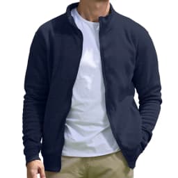 Men's Full Zip Hooded Sweatshirt Casual Solid Color Long Sleeve Cardigan Lightweight Spring Hoodie Modern Streetwear Jacket