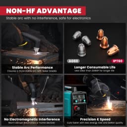 CNC Plasma Cutter Non-HF Pilot Arc Bestarc 50A BTC500XP 11GEN Blow Back Technology 16mm Clean Cutting with Digital Screen