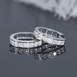 925 Sterling Silver Punk Hoop Earrings For Men Cubic Zirconia Huggie Cartilage Cuff Hypoallergenic Earrings Jewelry