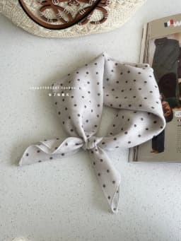 Cotton and Linen Square Towel Floral Polka Dot Scarf Literary Mori Headscarf Headband Bag Strap Female Japanese Korean Popular