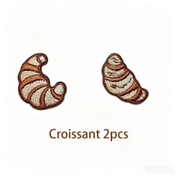 2-12pcs Coffee Bread Embroidery Patches Iron‑on Mini Food Applique for Clothing Backpack Notebook Jeans DIY Sewing Decor