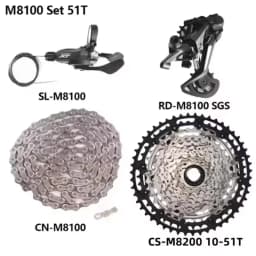 SHIMANO DEORE XT M8100 M8120 12s MTB Mountain Bike 12 Speed Sunshine 45T 51T Cassette Shifter Rear Derailleur Chain 4pcs Set