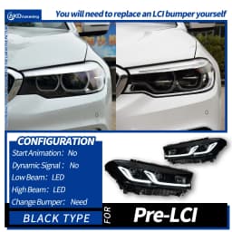 AKD Head Lamp for BMW G30 G38 LED Headlight 2018-2023 Headlights 525i 530i M5 DRL Turn Signal High Beam Angel Eye Projector Lens