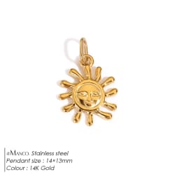 EMANCO Star Sun Pendant Charms for Earrings Necklace Making Supplies Stainless Steel Gold-Plated Diy Jewelry 48 Hour Shipping