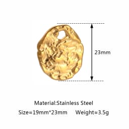 3pcs Stainless Steel Irregular Geometry Heart Charms For Jewelry Embossed Gold Color Plated DIY Earring Necklace Making Supplies