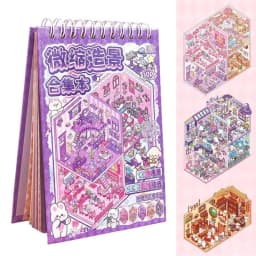 1pc Miniature Scene Collection 2.0 Landscape Stickers 3D House Girl Decompression DIY Children's Handbag Stickers